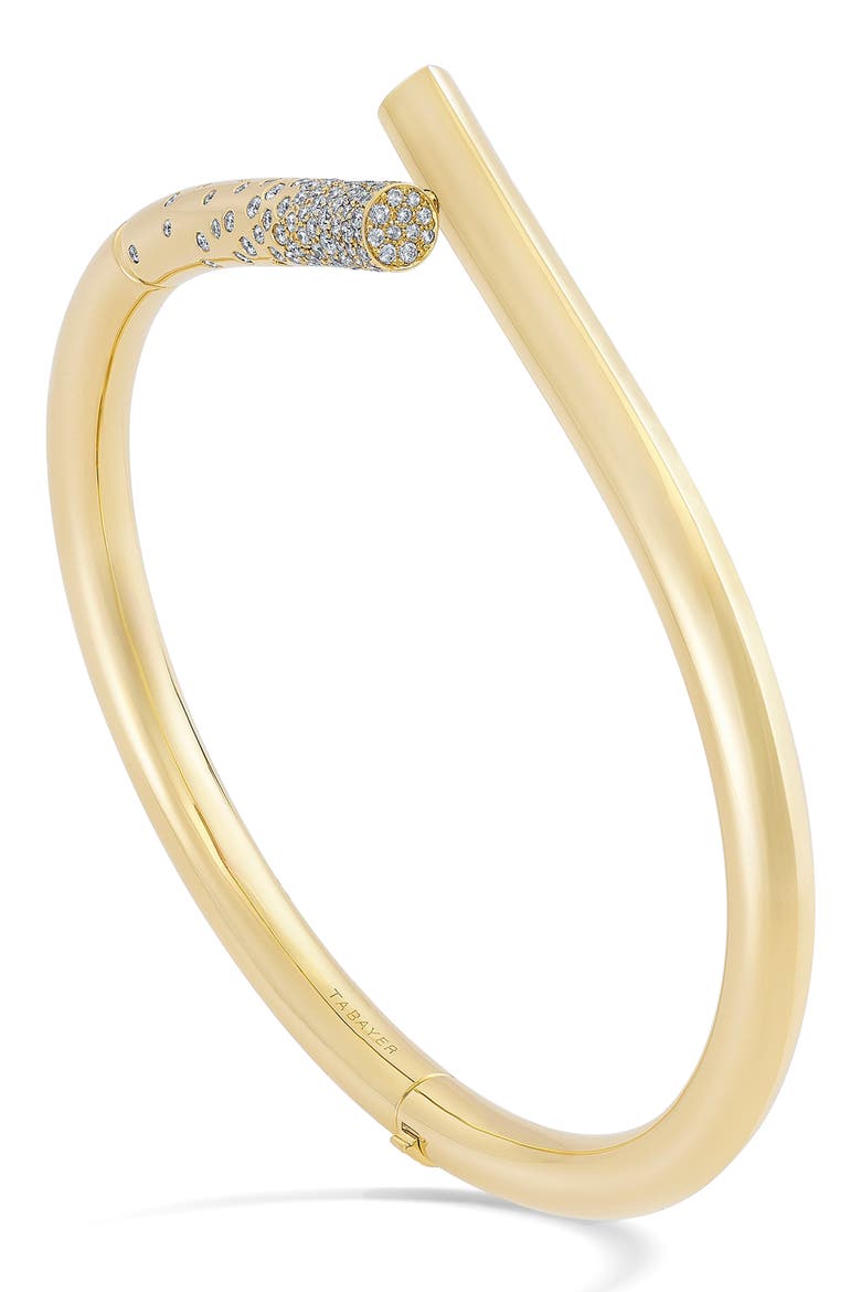 Oera Pavé Diamond Hinged Bracelet, Alternate, color, YELLOW GOLD