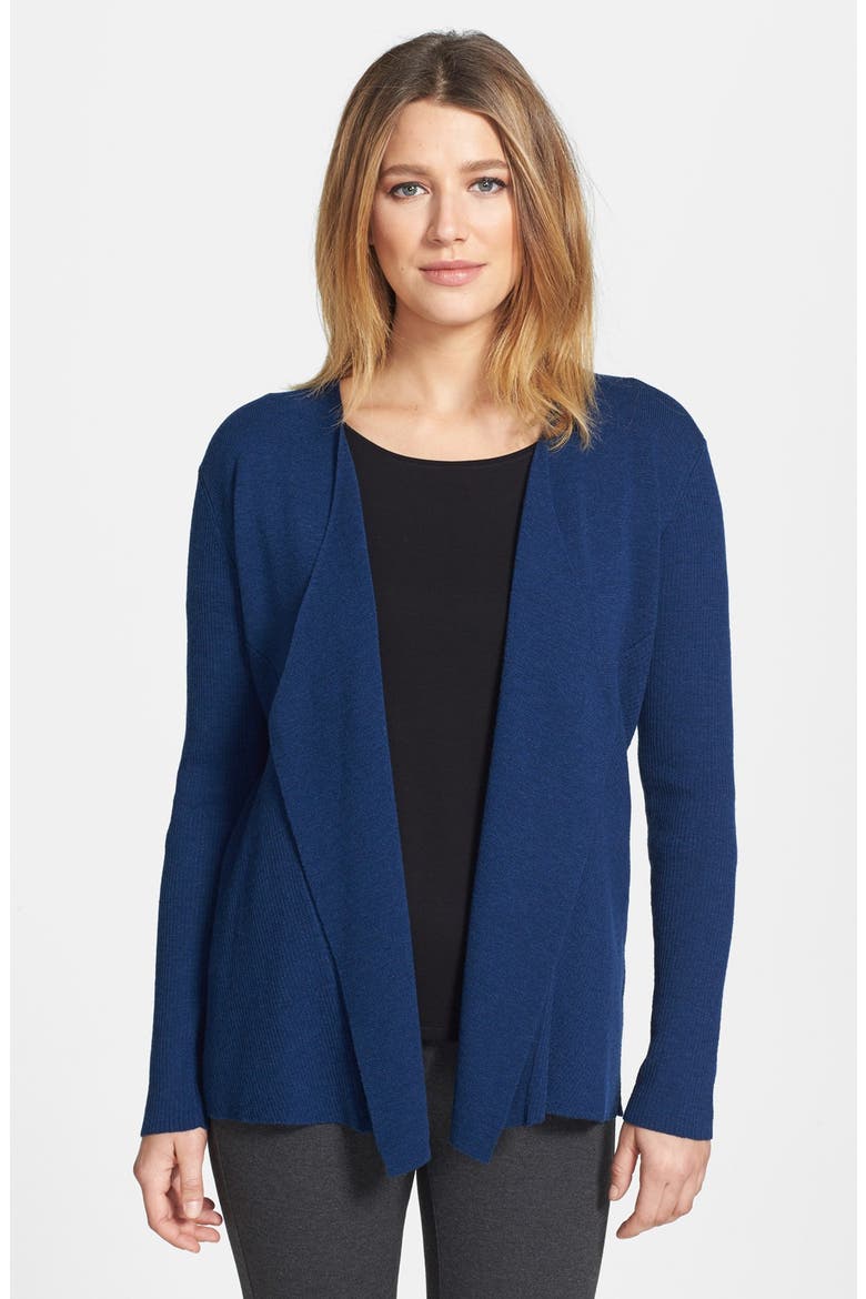 Angled Front Shaped Cardigan, Main, color, BLUE BONNET