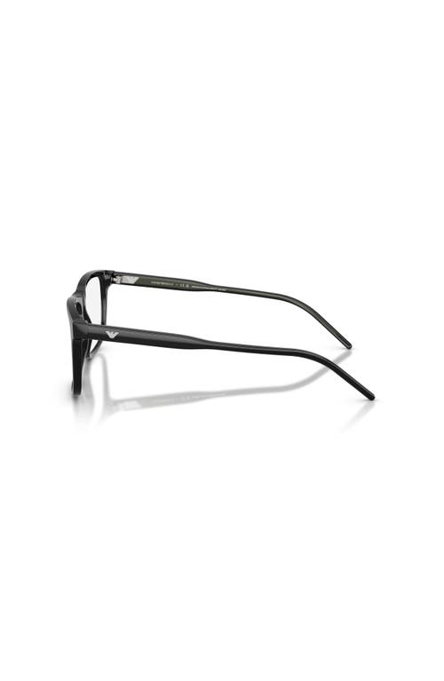 Emporio Armani 53mm Square Optical Glasses In Black
