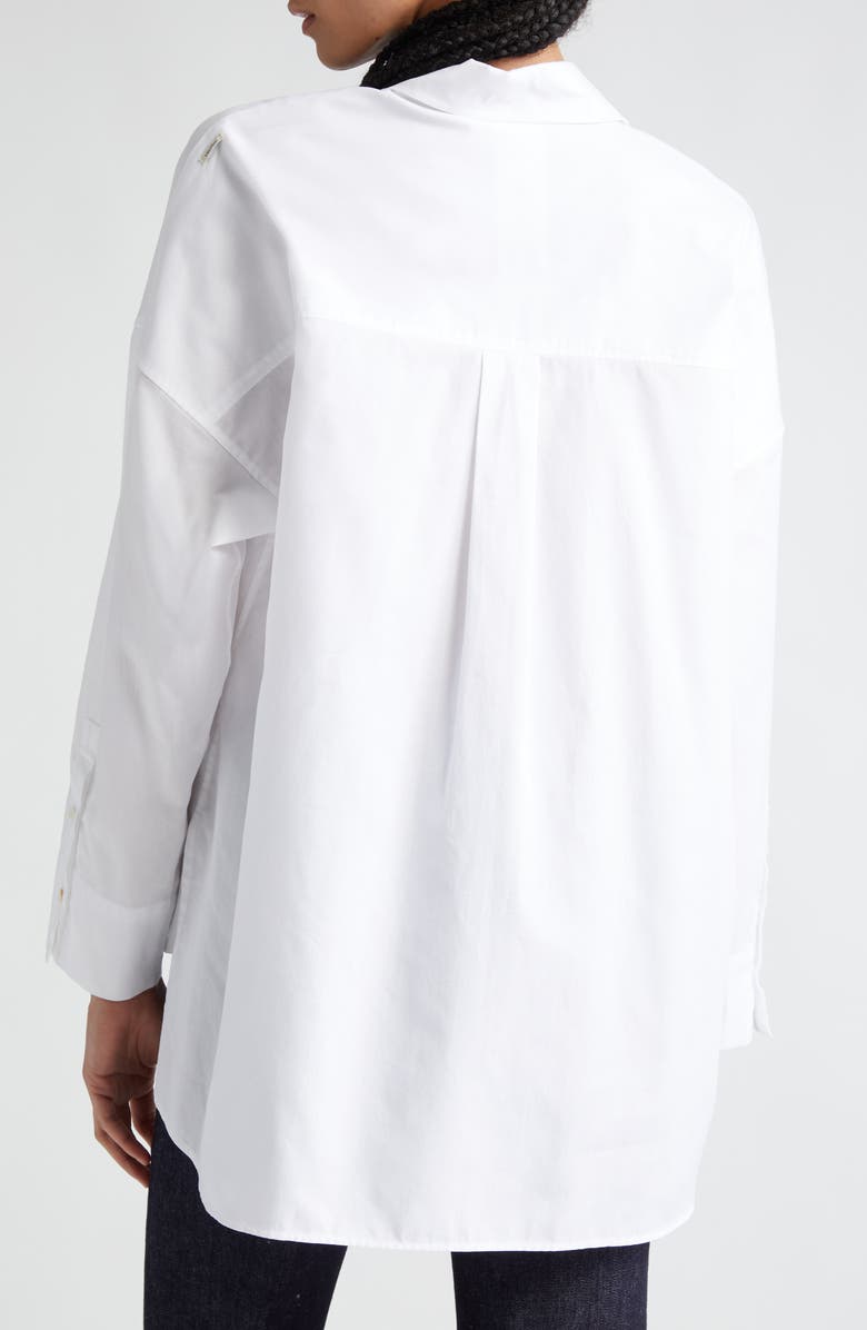 Max Mara Lodola Long Sleeve Cotton Oxford Trapeze Shirt, Alternate, color, 
