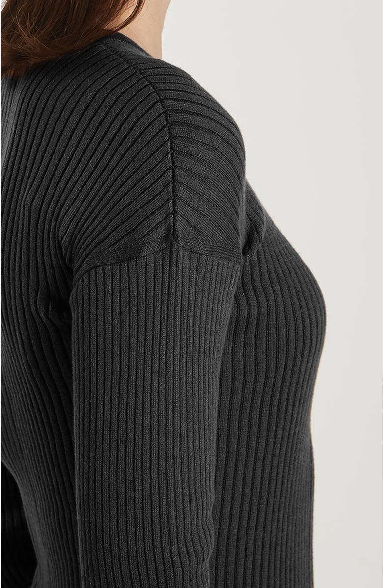 oyun Cotton Classic Rib Crew Mocha, Alternate, color, Caviar