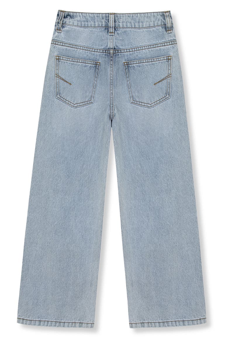 Kids' Ripped Wide Leg Jeans, Alternate, color, LIGHT STONE