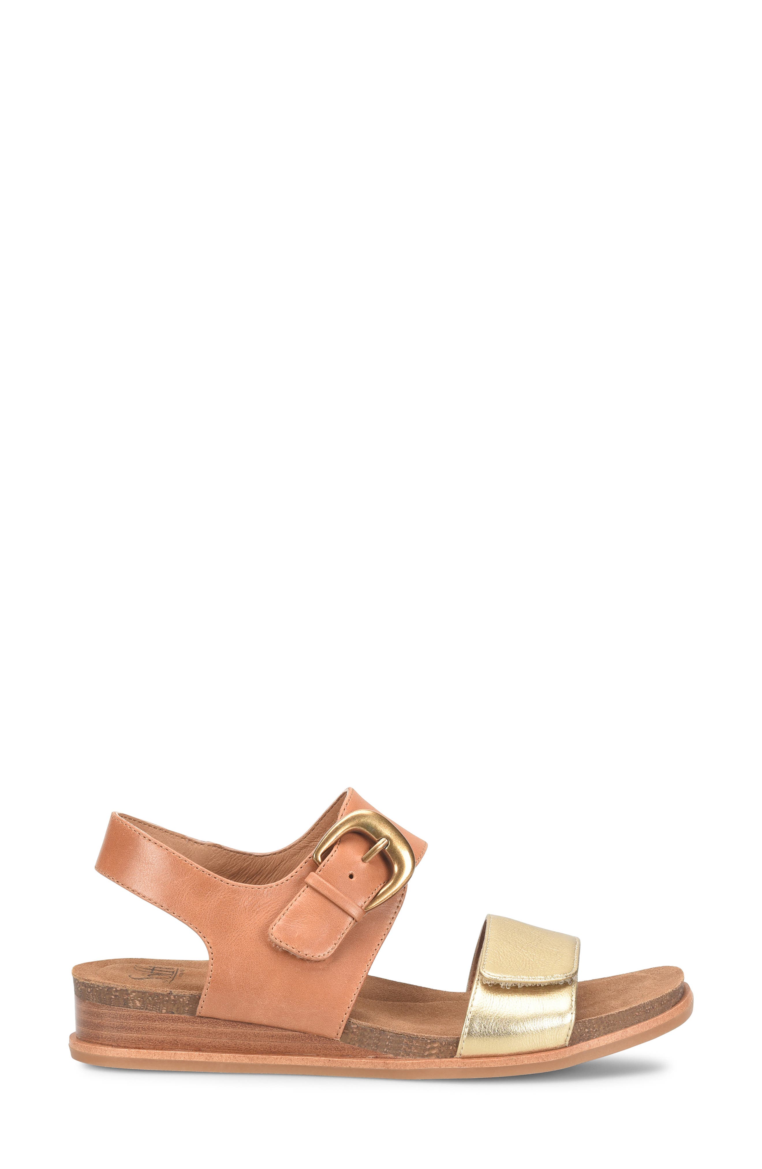 Peggie Wedge Sandal, Alternate, color, LUGGAGE/ GOLD