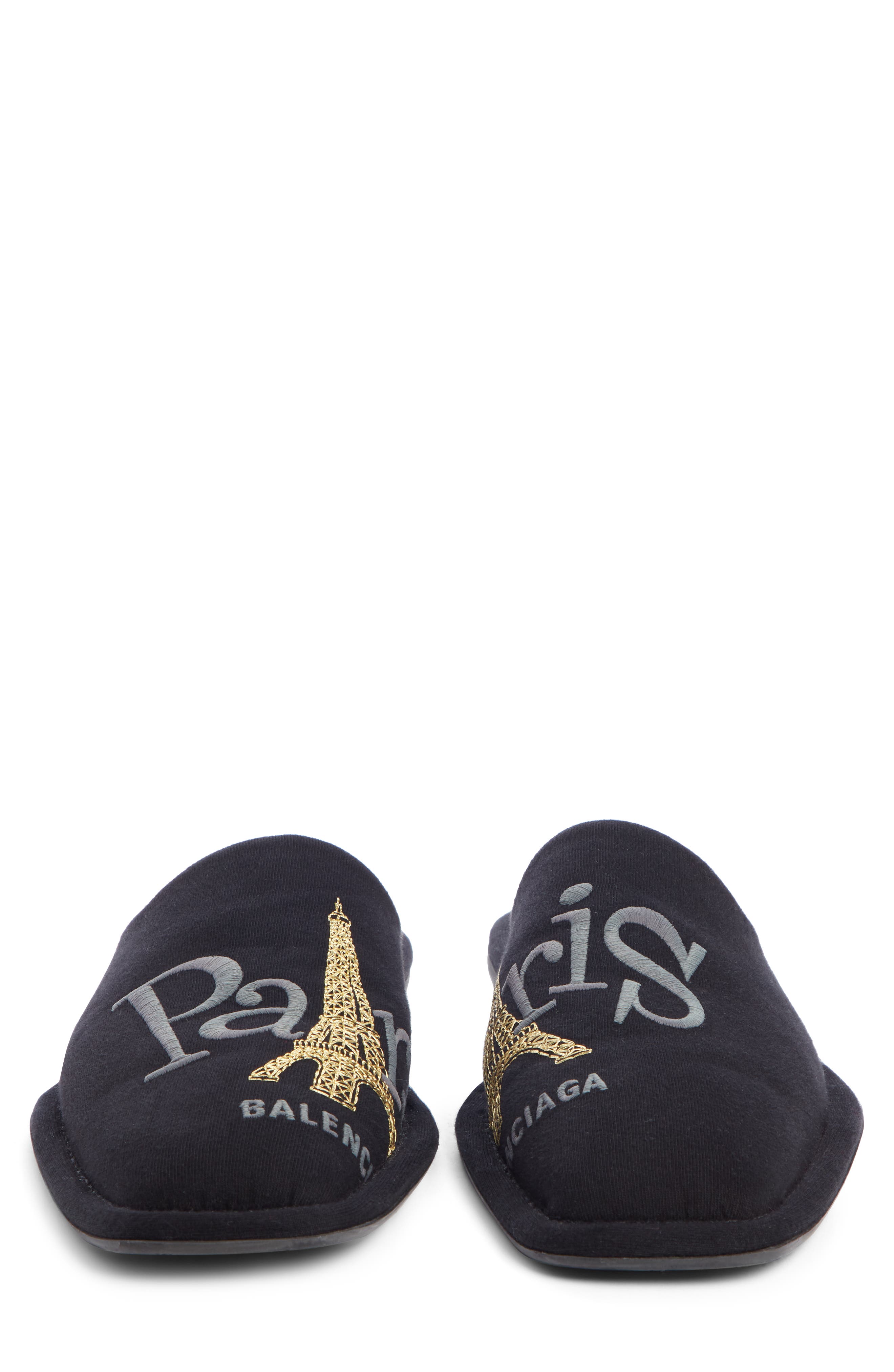Balenciaga Paris Embroidered Slipper, Alternate, color, 