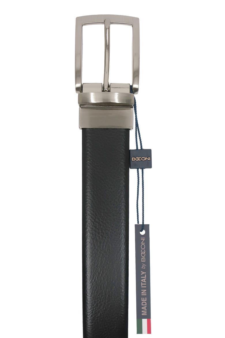 Reversible Leather Belt, Main, color, BLACK/ COGNAC REVERSIBLE