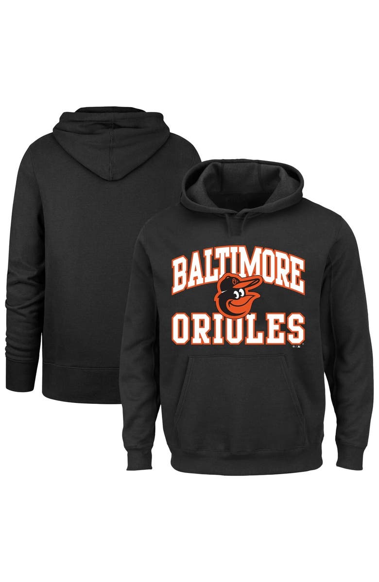 '47 Men's '47  Black Baltimore Orioles Big & Tall Velocity Fleece Pullover Hoodie, Main, color, Black