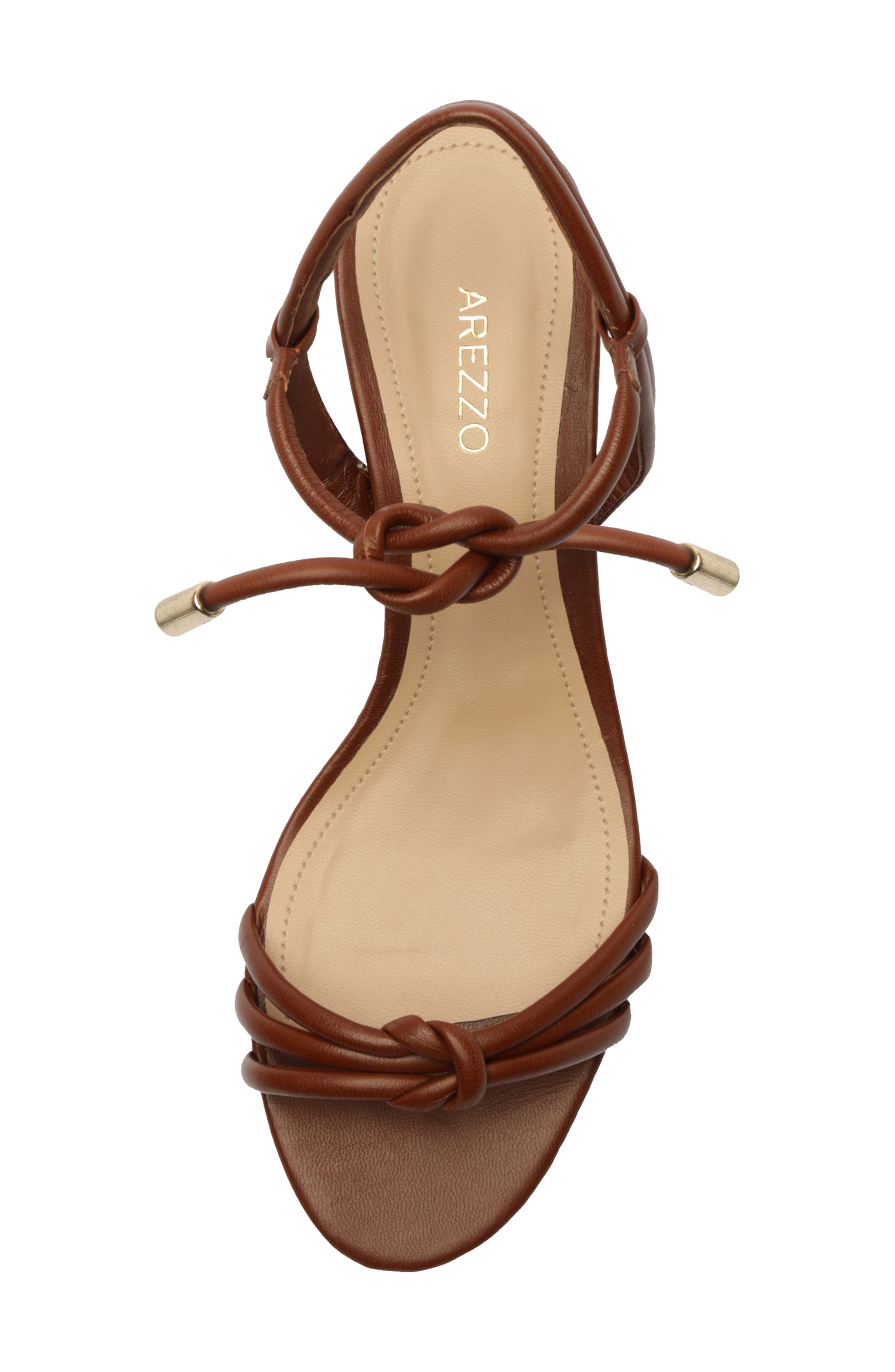 Arezzo Camila Mid Ankle Tie Sandal, Alternate, color, Warm Toffee