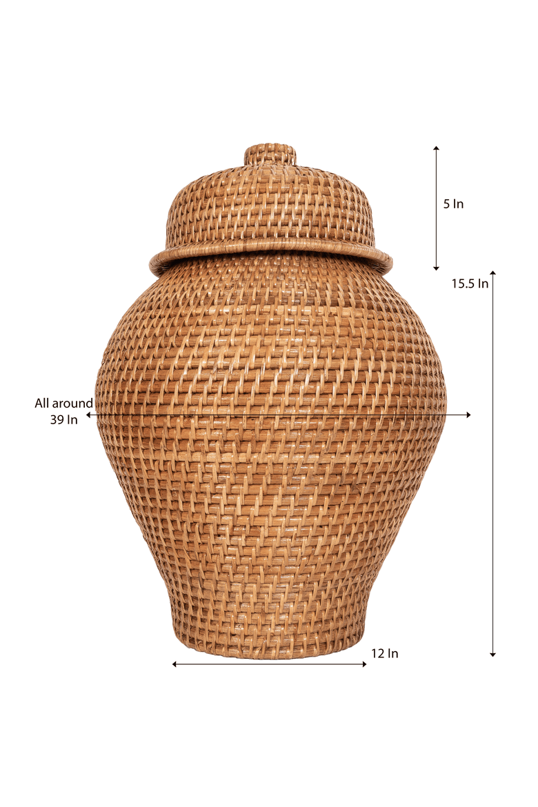 Saboga Home Ginger Jar, Alternate, color, Honey Brown