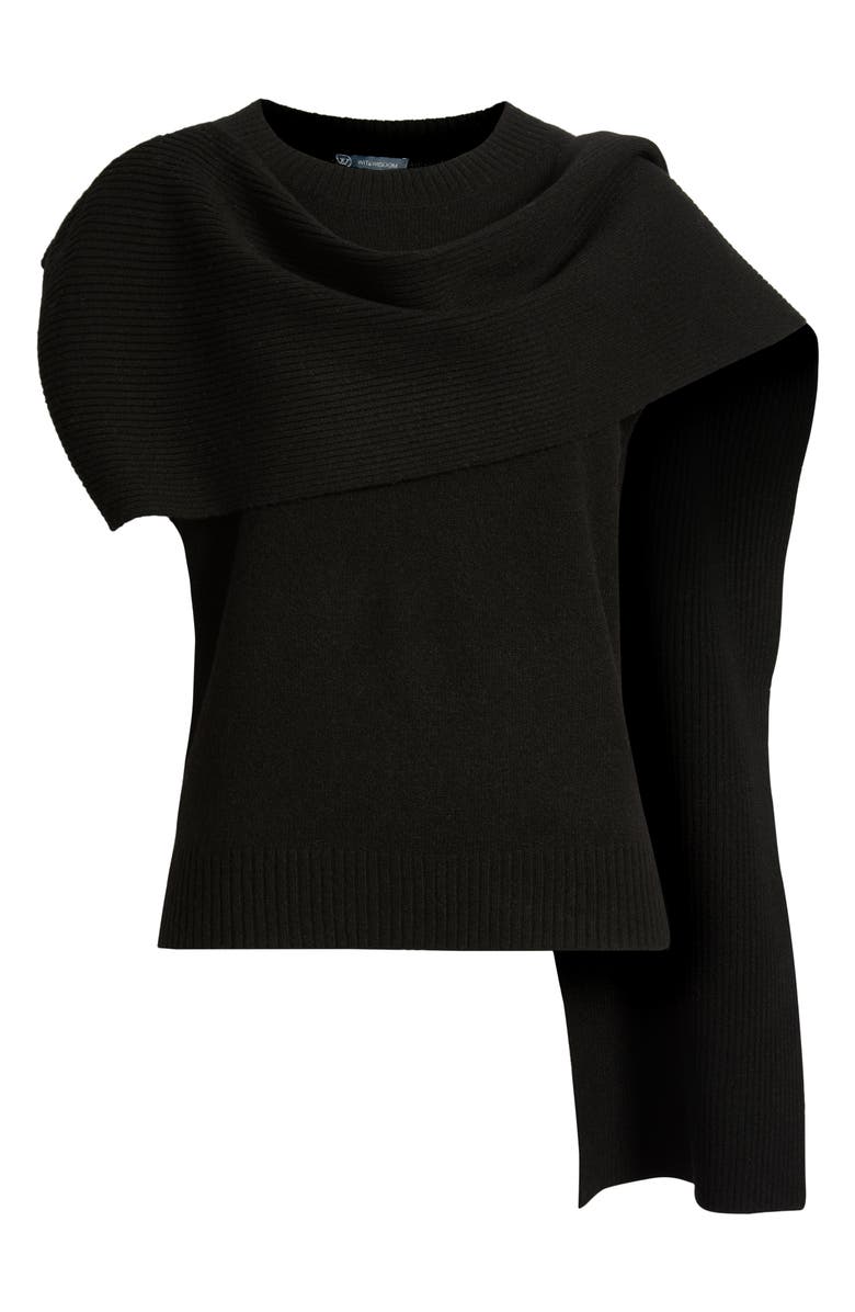 Wit & Wisdom Scarf Sweater, Alternate, color, Black