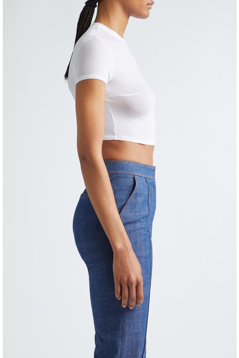 Semisheer Crop Top, Alternate, color, WHITE