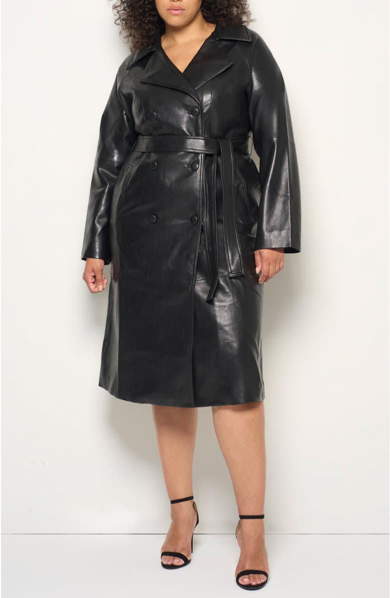 AS by DF Miller Recycld Leather Trench Coat, Alternate, color, 