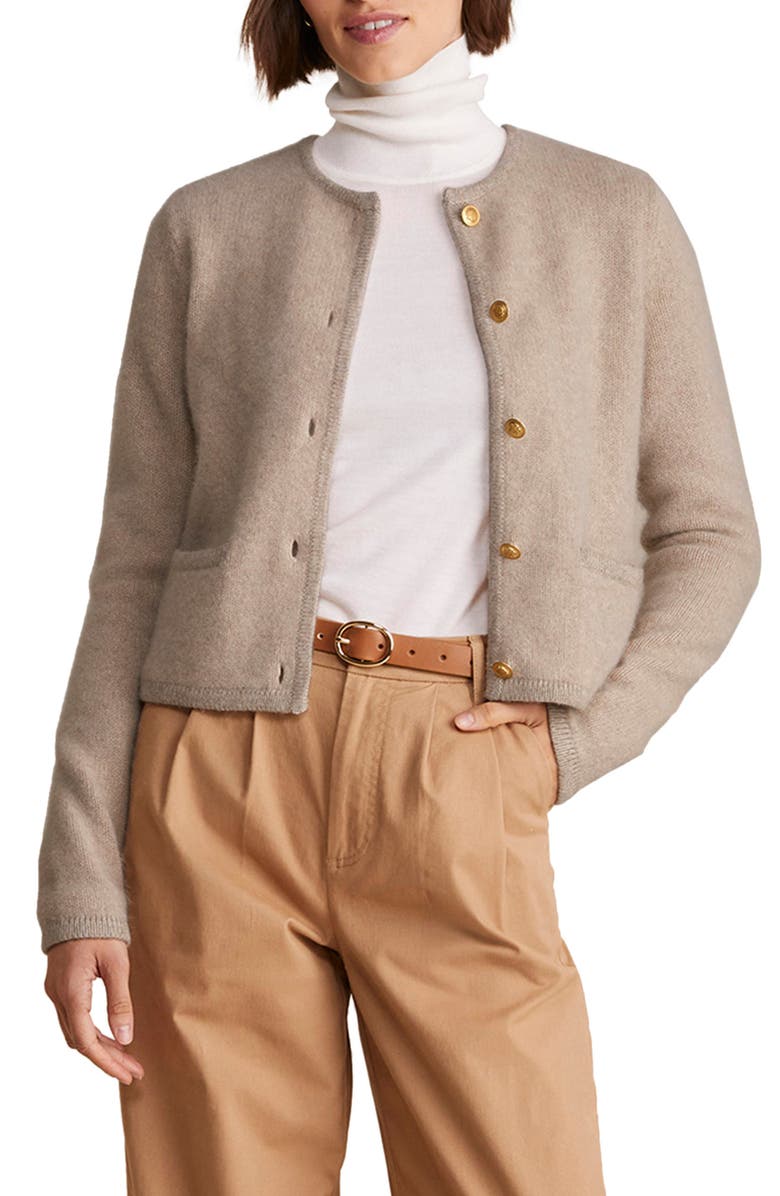 vineyard vines Merino Wool & Fox Hair Cardigan, Main, color, 