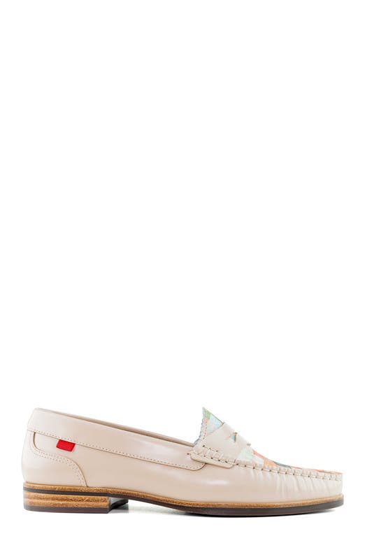 Marc Joseph New York East Village 2.0 Leather Penny Loafer, Alternate, color, Nude & Mosaic Napa