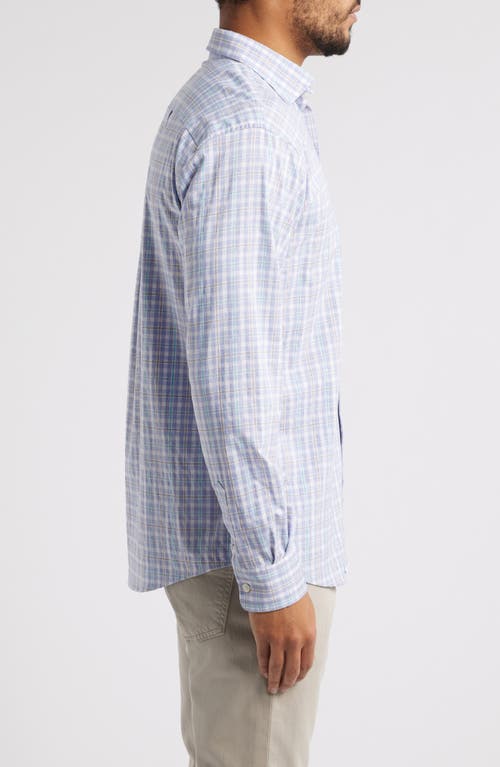 Johnnie-o Bruin Plaid Performance Button-up Shirt In Seychelles