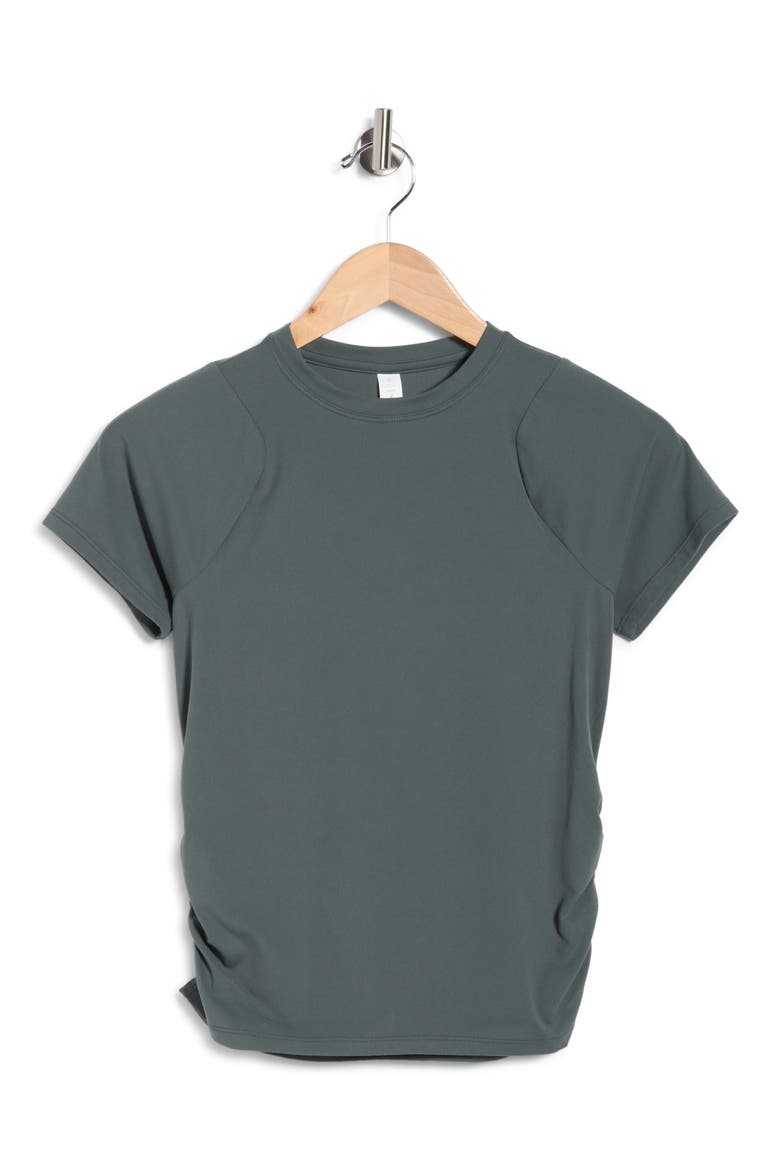 Serenity Side Ruched T-Shirt, Alternate, color, GREEN URBAN