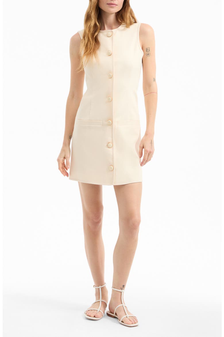 Whistler Contrast Trim Sleeveless Dress, Main, color, ECRU