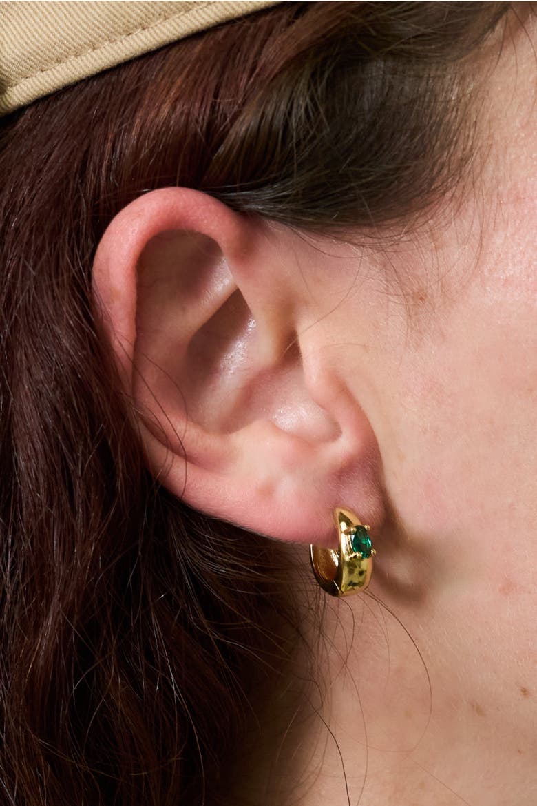 Emerald Tara Earrings, Alternate, color, Gold