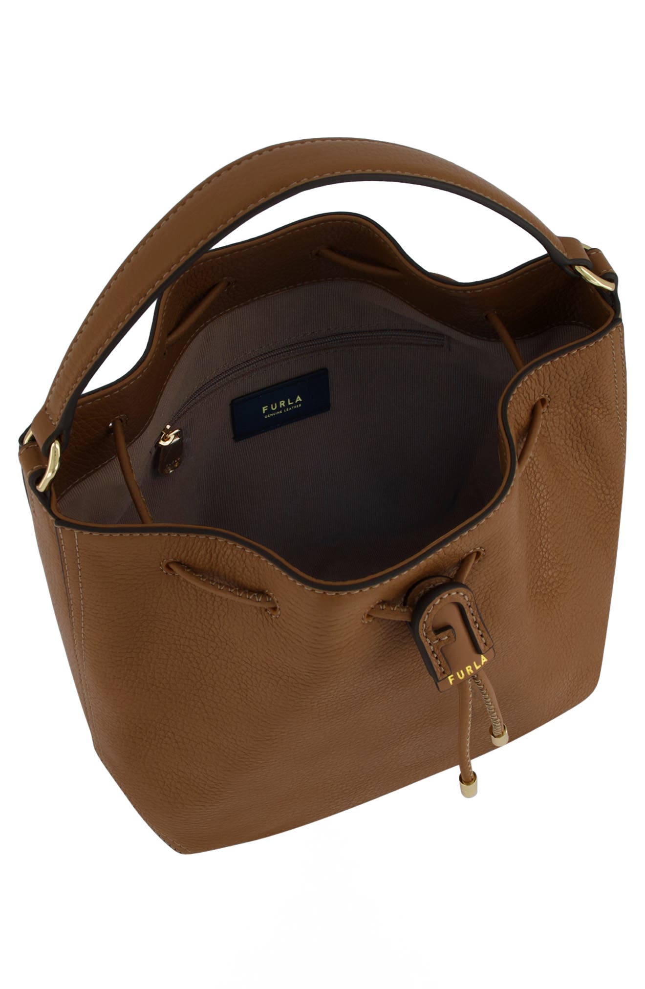 Furla Atena Leather Bucket Bag, Alternate, color, 