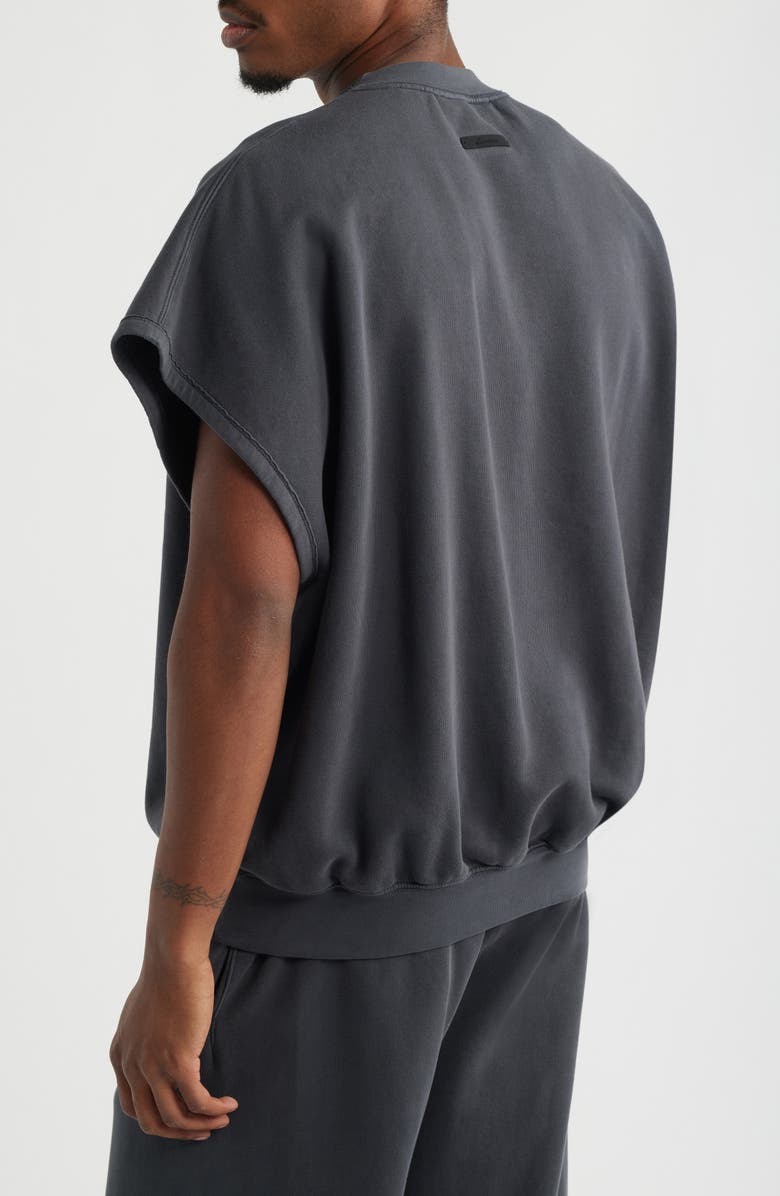 Fear of God Essentials Graphic Cutoff Sweatshirt, Alternate, color, Washed Iron Grey