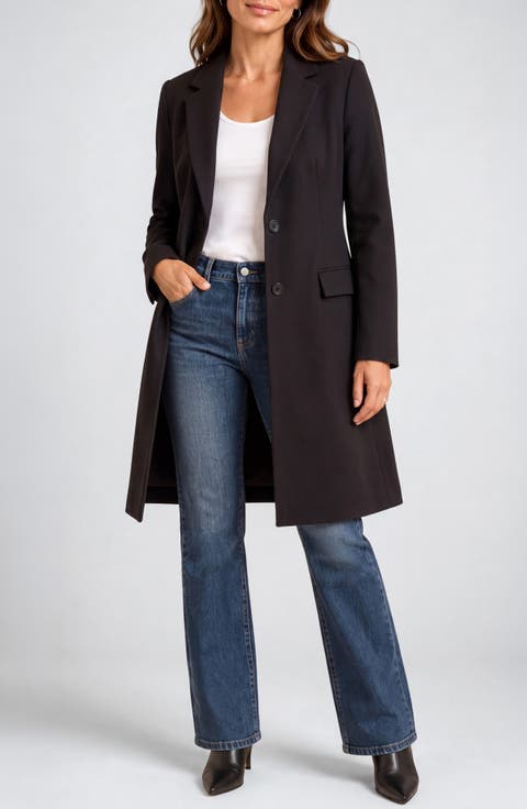 Notched Collar Blazer Coat