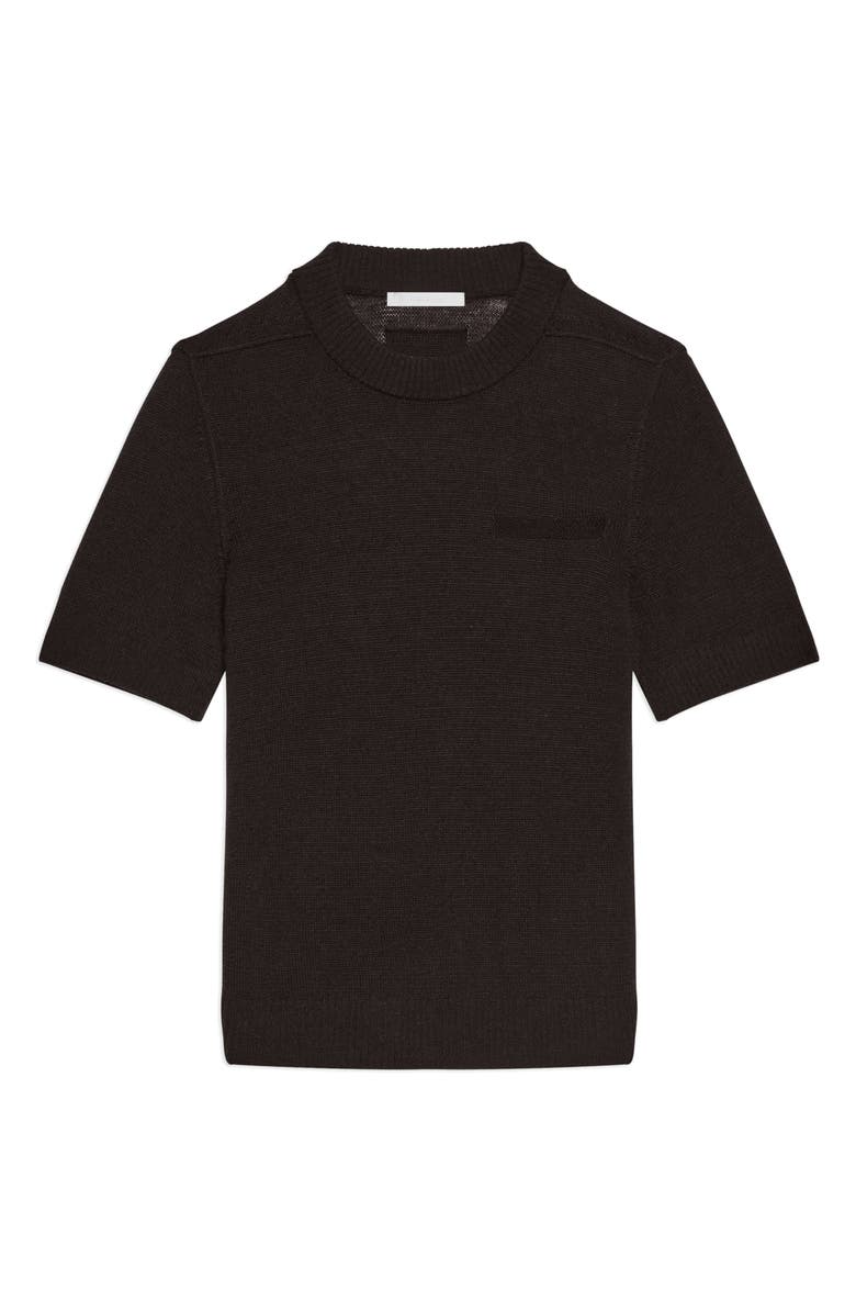 Helmut Lang Short Sleeve Sweater, Alternate, color, Dark Brown