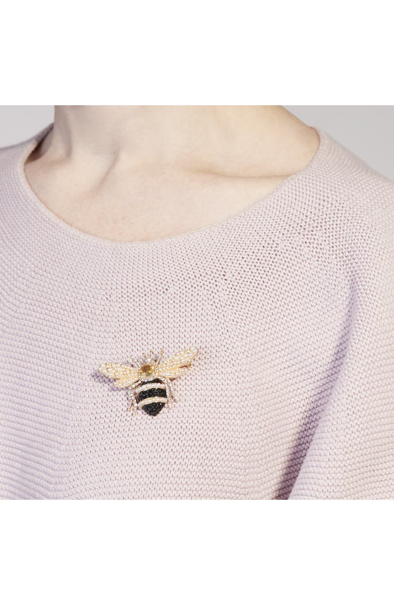 Bill Skinner Studio Bejewelled & Pearl Bee Brooch, Alternate, color, Bejewelled & Pearl Bee
