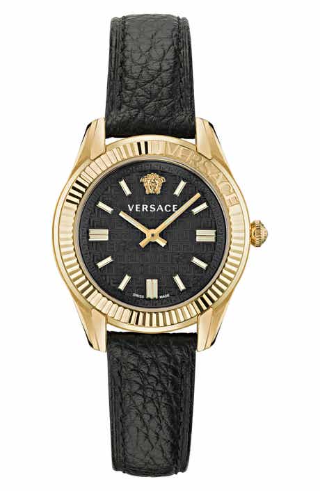Greca Time Leather Strap Watch, 35mm