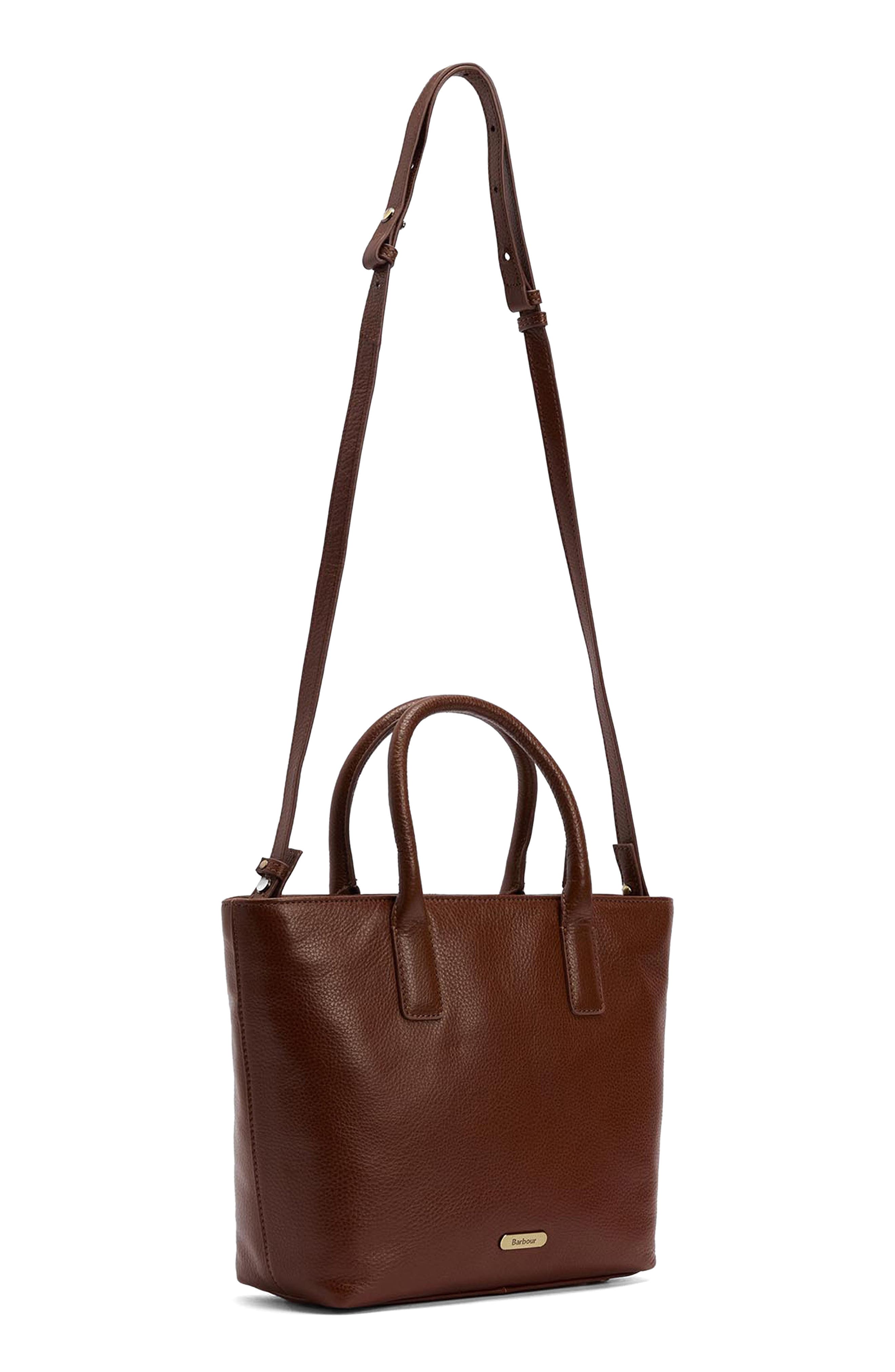 Birch Leather Tote, Alternate, color, BROWN