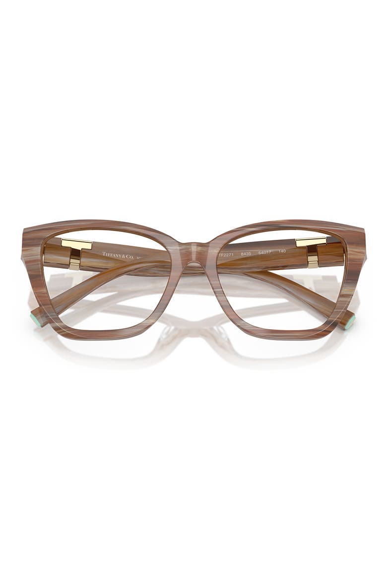 54mm Cat Eye Optical Glasses, Alternate, color, STRIPED TOPAZ / DEMO LENS