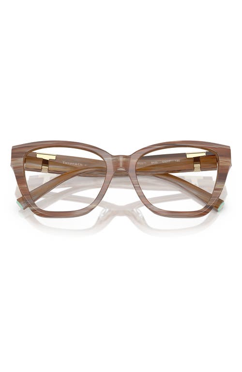 Tiffany & Co . 54mm Cat Eye Optical Glasses In Brown