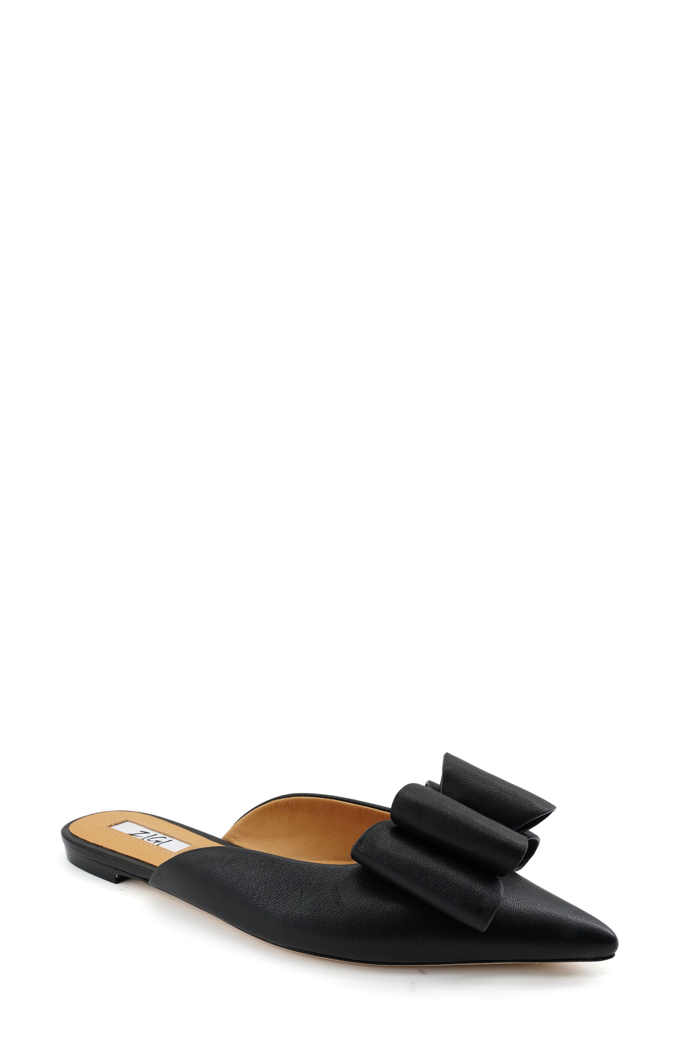 ZIGI Finland Pointed Toe Mule, Main, color, Black Leather