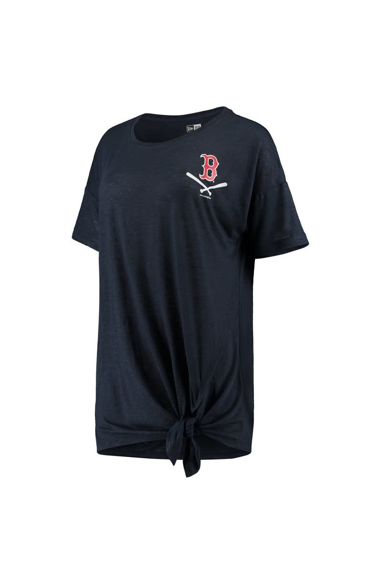 New Era Women's New Era Navy Boston Red Sox Slub Jersey Scoop Neck Side Tie T-Shirt, Alternate, color, 