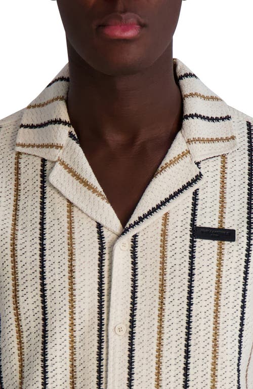 Karl Lagerfeld Striped Slim Fit Camp Shirt