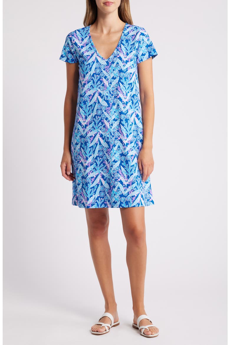 Etta Cotton T-Shirt Dress, Main, color, BARTON BLUE STAR GAZING