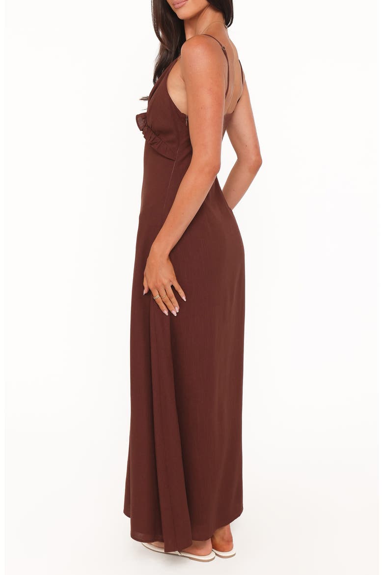 Lorella Midi Dress, Alternate, color, DARK BROWN