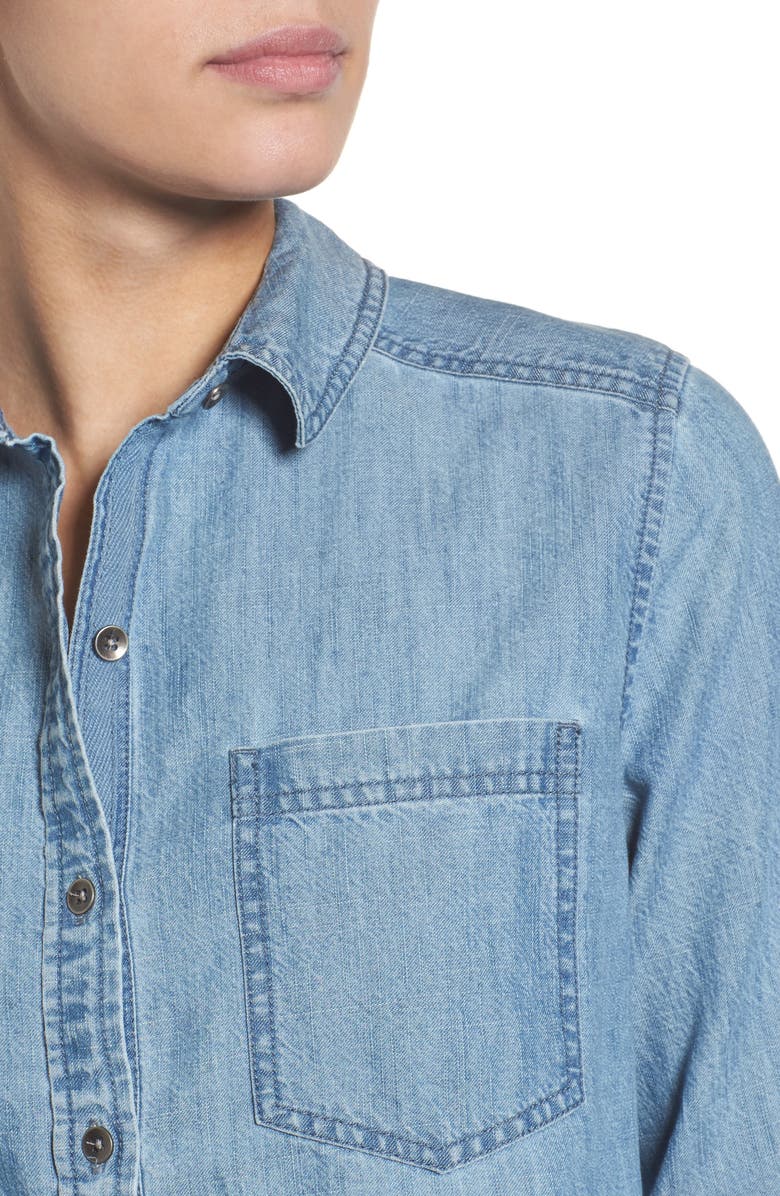 Caslon<sup>®</sup> Button Front Chambray Shirt, Alternate, color, 