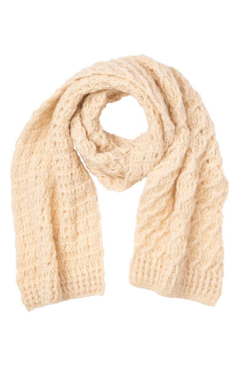 San Diego Hat Knit Scarf, Main, color, Ivory