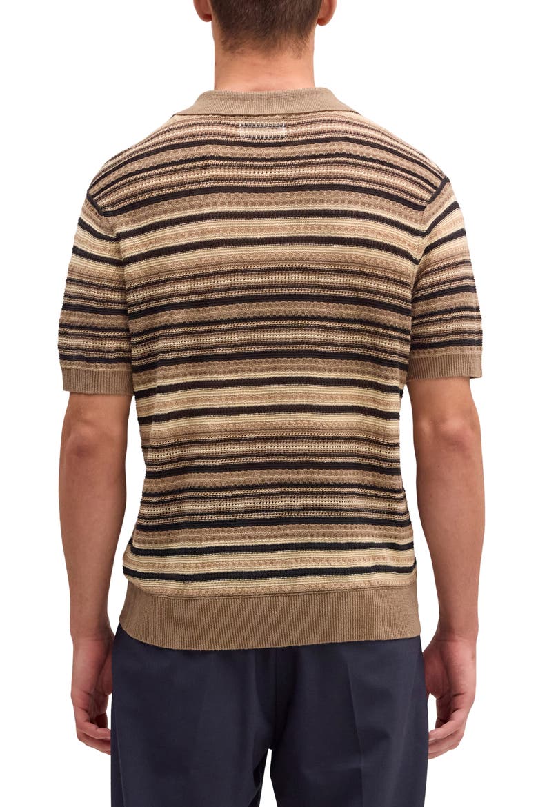 Noam Stripe Linen Polo, Alternate, color, MABLE HUSK
