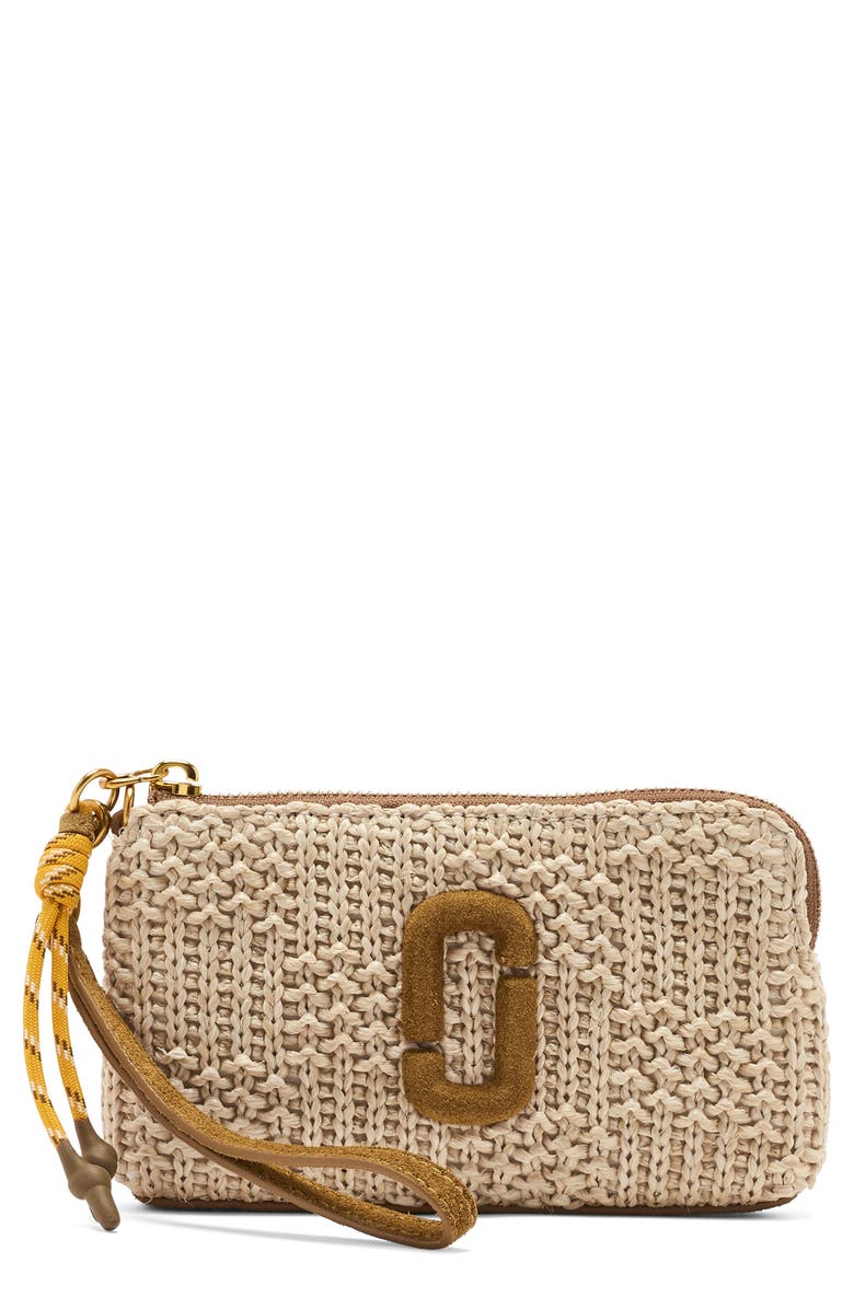 Marc Jacobs The Summer Woven Snapshot Wristlet, Main, color, Natural
