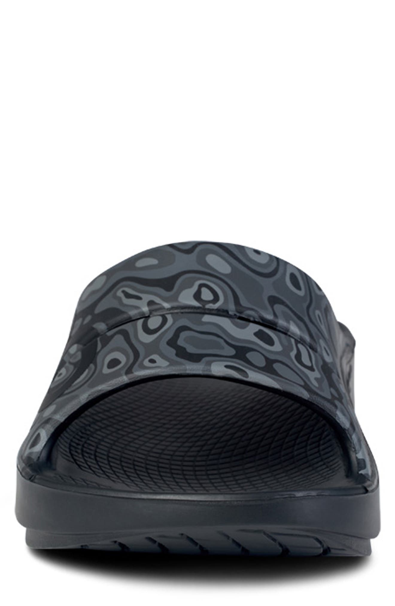 Oofos Gender Inclusive Ooahh Sport Slide Sandal, Alternate, color, Black/ Black Water Camo