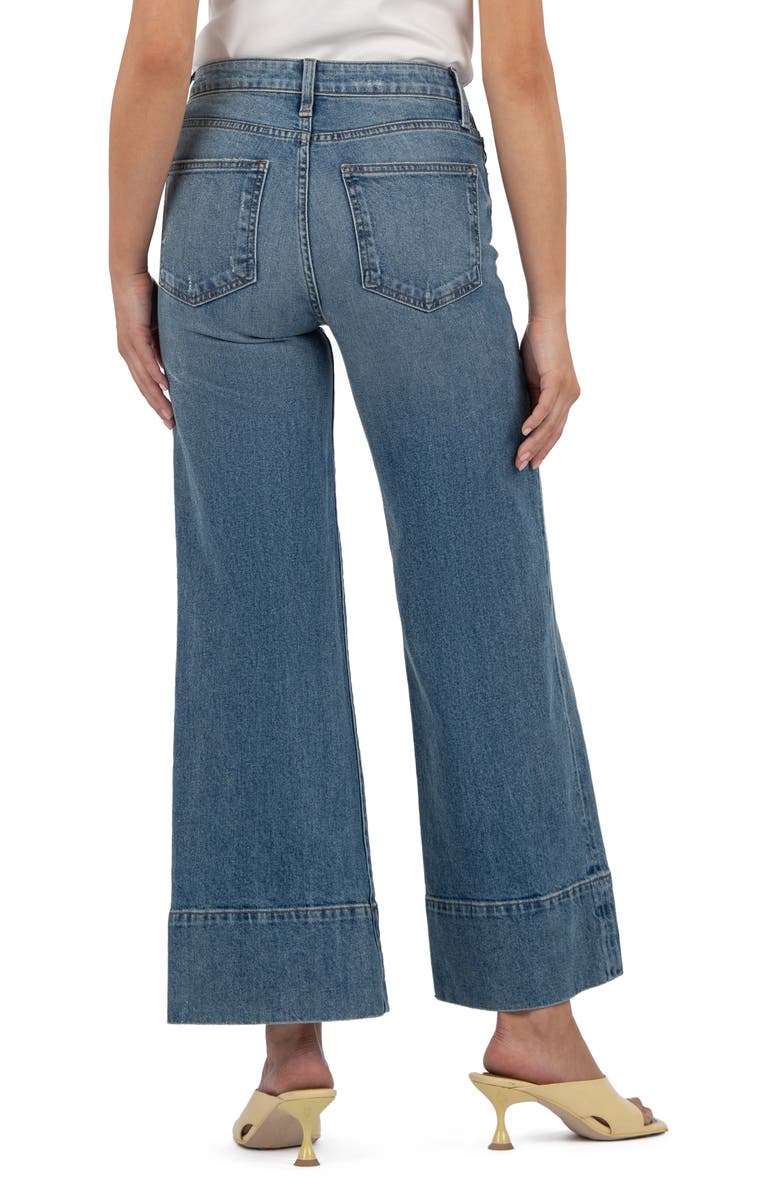 KUT from the Kloth Meg Seamed High Waist Ankle Wide Leg Jeans, Alternate, color, Faith W/Med Bas