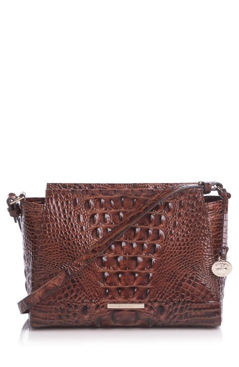 Hillary Croc Embossed Leather Crossbody Bag