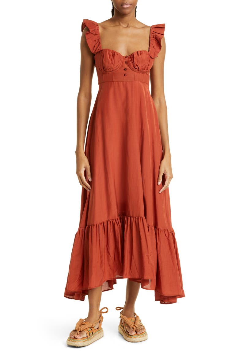 Sleeveless Maxi Dress, Main, color, BROWN