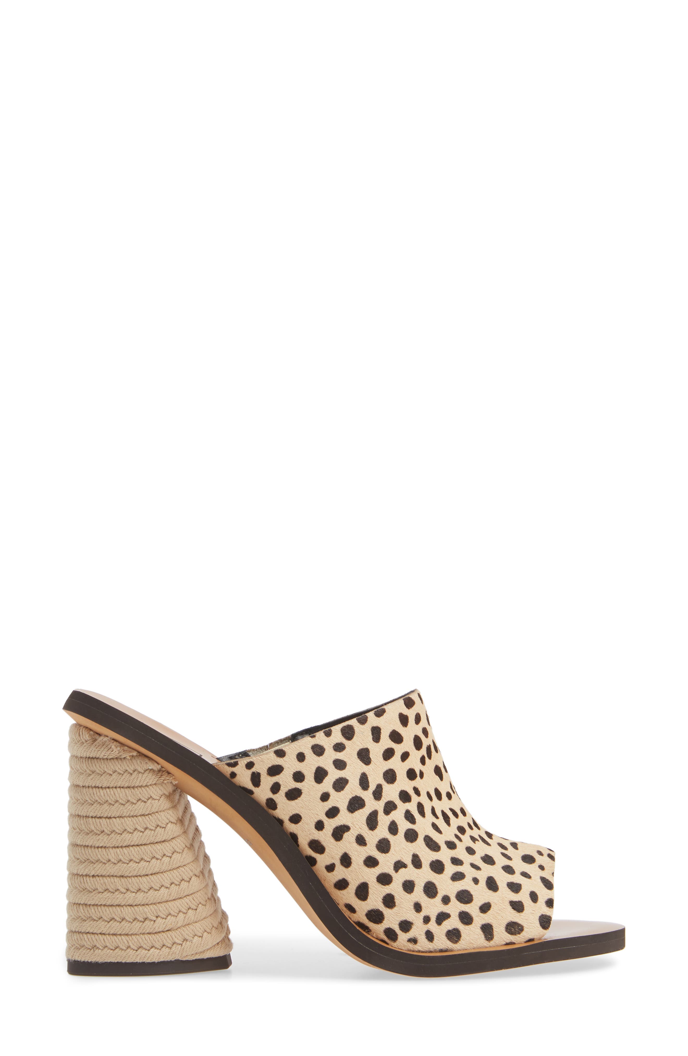 Alba Braided Heel Mule Sandal, Alternate, color, LEOPARD CALF HAIR