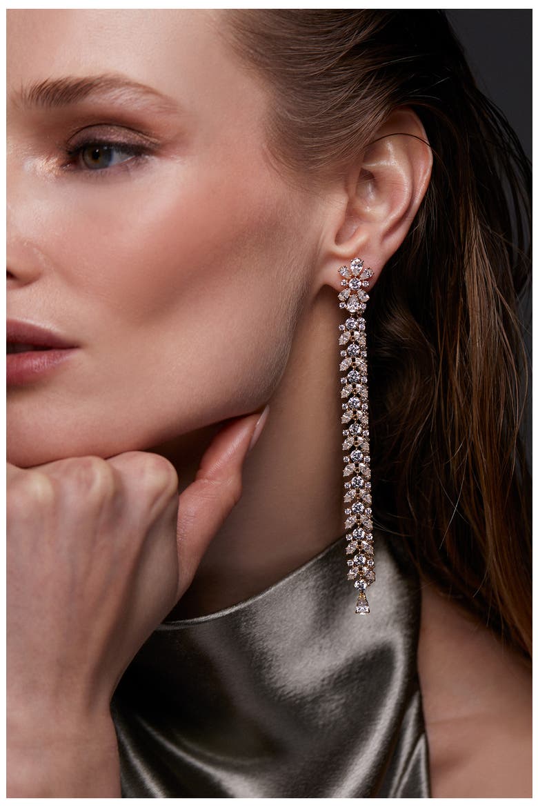 Starlet Extra Long Linear Drop Earrings, Alternate, color, GOLD