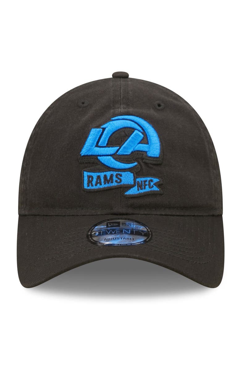 New Era Men's New Era Black Los Angeles Rams 2022 Sideline Adjustable 9TWENTY Hat, Alternate, color, 