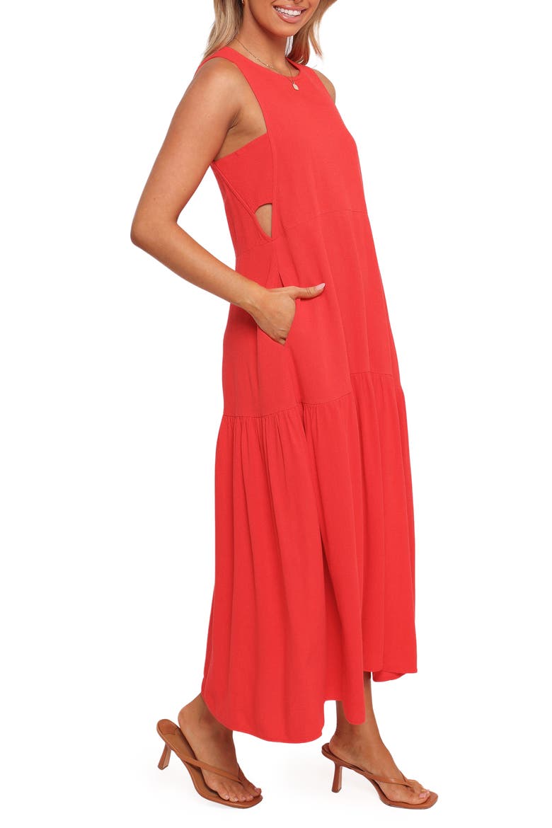 Almudena Midi Dress, Alternate, color, RED