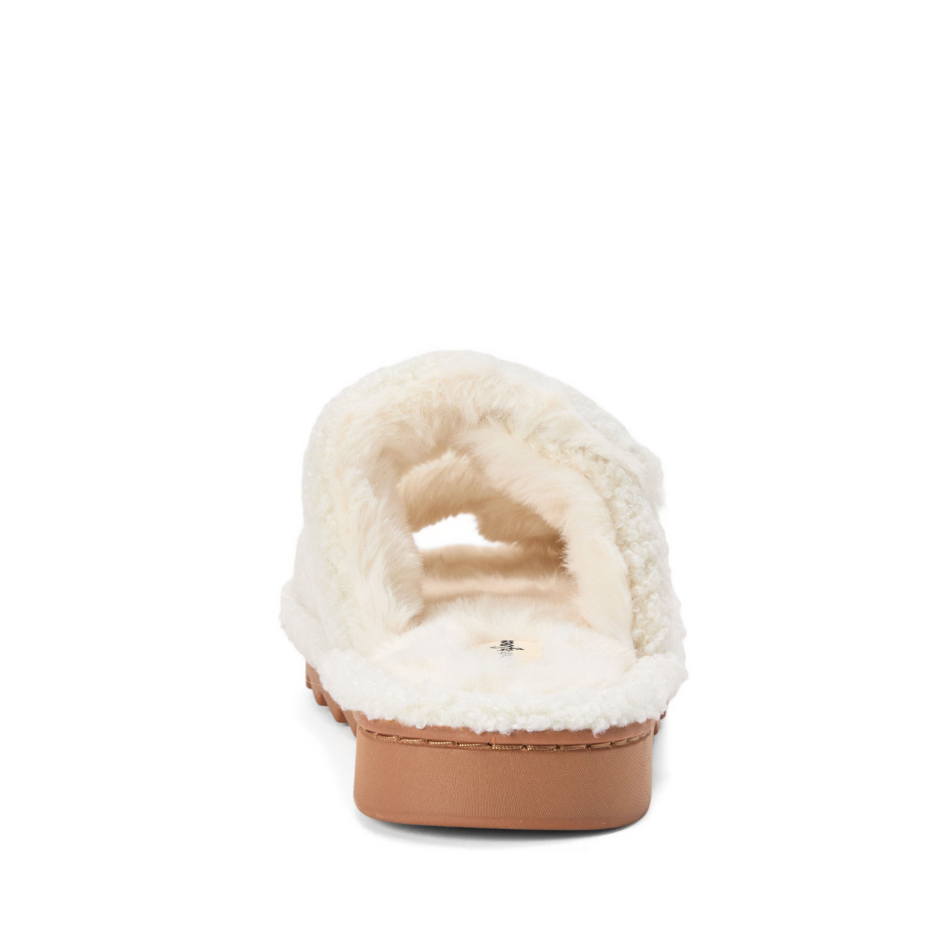 Regina Teddy Double Band Slide Slipper, Alternate, color, MUSLIN