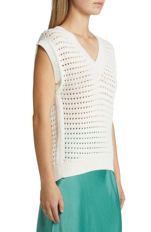 Max Mara Leisure Palco Open Stitch Sweater Vest In White