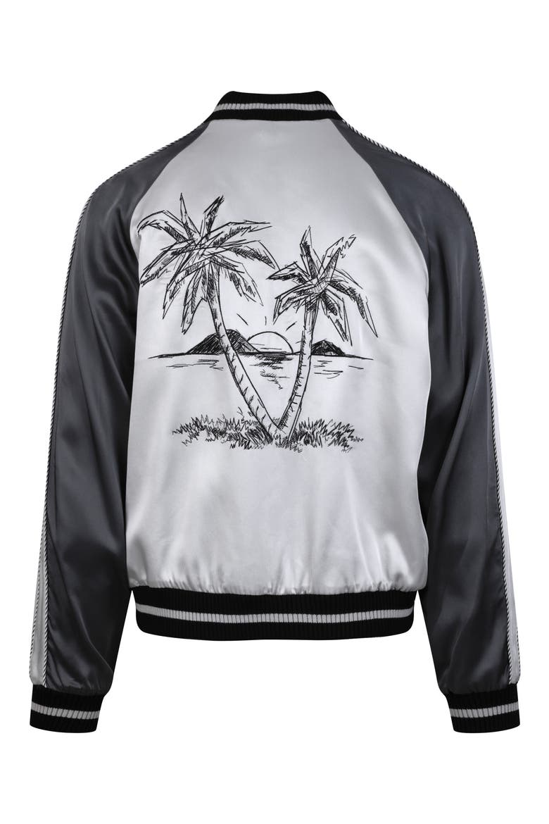 Palms Souvenir Bomber Jacket, Alternate, color, GREY ANTHRACITE